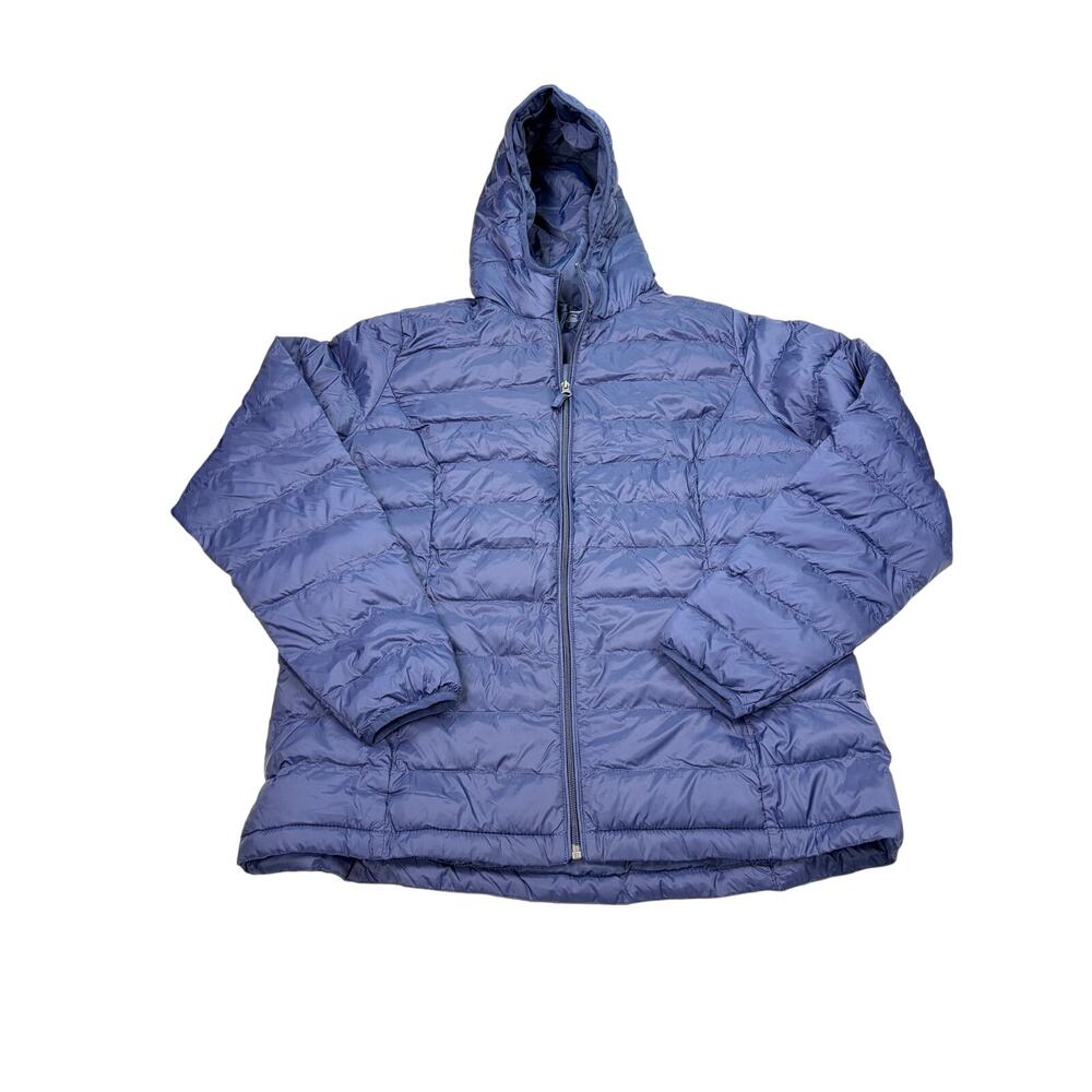 NWT Amazon essentials Mens navy puffer jacket with hood. Size XL. outdoors